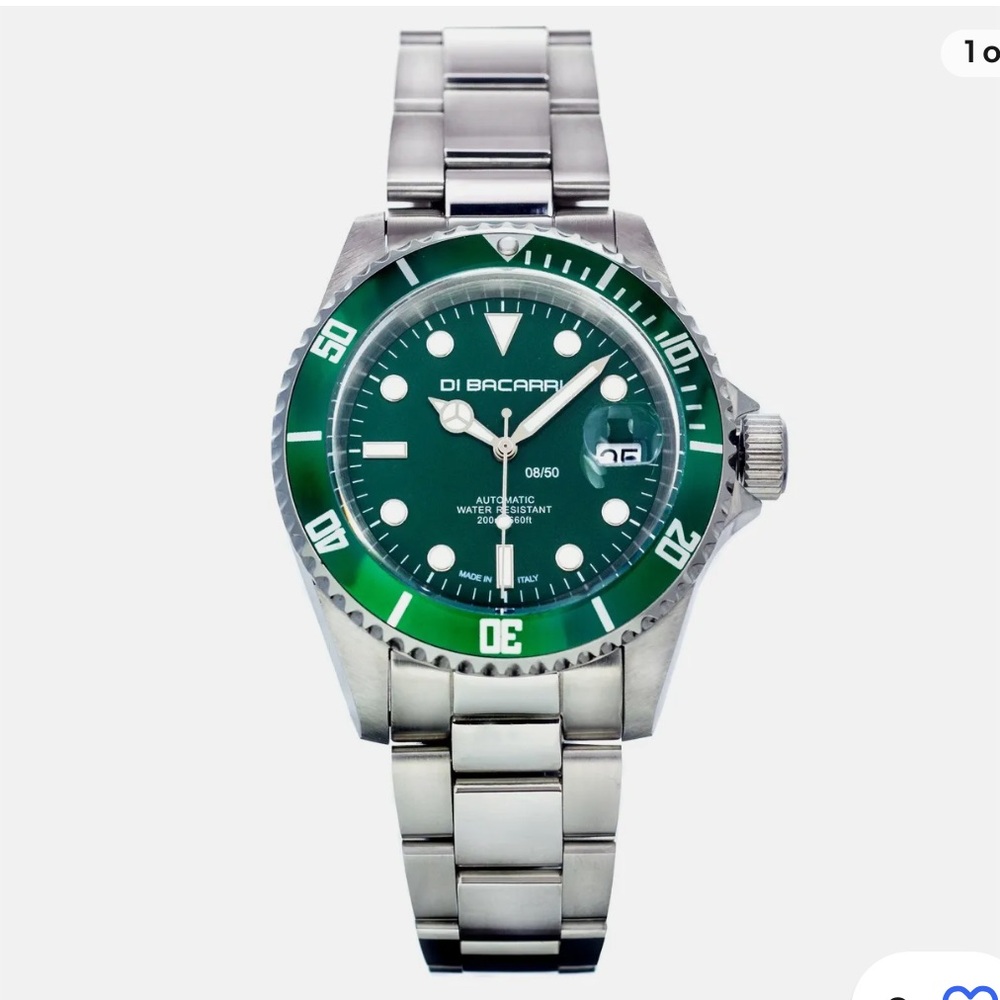 Di Bacarri Limited Edition 42mm Marina Diver Watch Stainless Stee